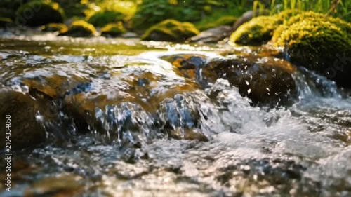 Fast flowing river rapids white water rushing over rocks natural waterfall turbulence rushing water