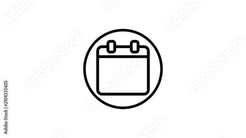 Calendar date animated icon. Animation of time schedule signs and symbols. 4K video with alpha channel