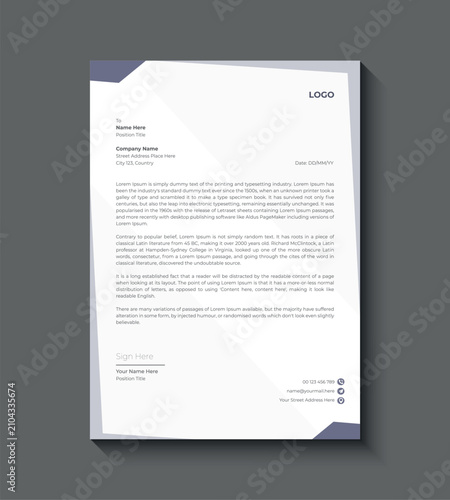 vector business letterhead template design