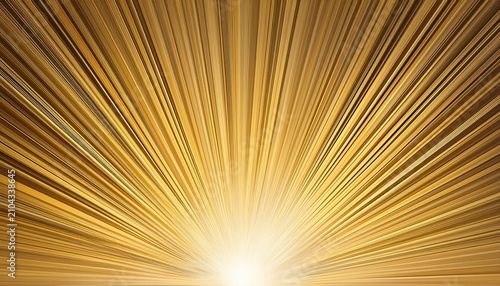 Intense Golden Sun Flare At The Top Center With Wide Radial Rays On Light Grey Background