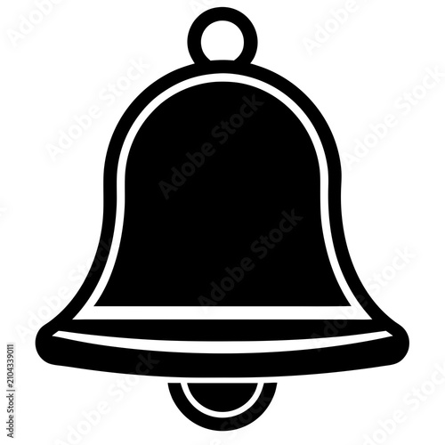 Minimal black bell notification with white highlight on grey background bell notification symbol alert symbol