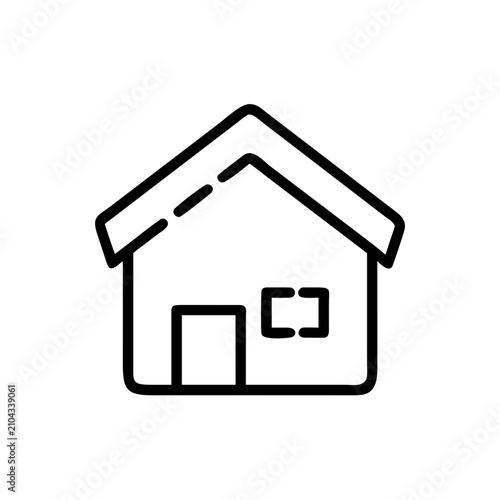 Minimalist geometric house silhouette with clean lines and flat style house home silhouette geometric shape