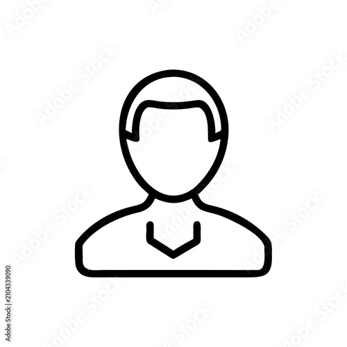 Minimalist human profile silhouette in black on transparent background avatar user