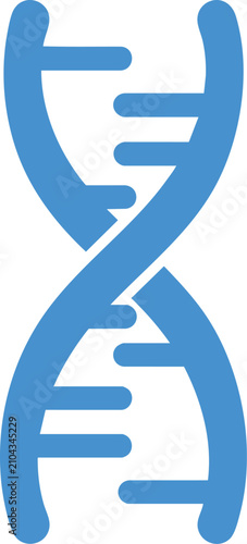 Blue helix symbol representing genetic information and biological research concepts for medical science laboratories to represent the structure of nucleic acids inside living human cells and