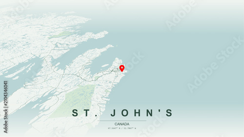 Canvastavla Modern minimalist vector map of St