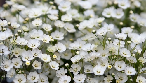 White Small Gypsophila Flowers Background