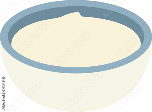 A ceramic bowl filled with thick cream or yogurt served for a nutritious breakfast meal for healthy eating habits in a kitchen setting to promote delicious homemade recipes for daily balanced