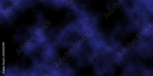 Grunge halftone overlay background with smoke or fire motion texture. Acid blue color y2k aesthetics. Vector backdrop design template and creative
