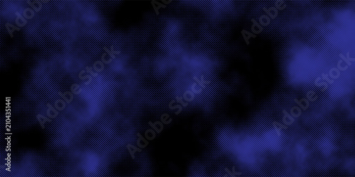 Grunge halftone overlay background with smoke or fire motion texture. Acid blue color y2k aesthetics. Vector backdrop design template and creative