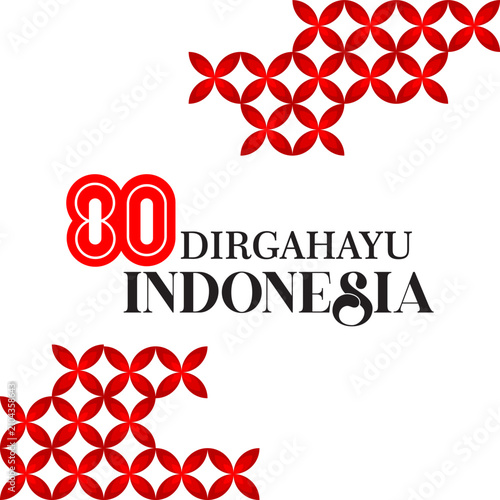 Indonesia 80 years independence day typography vector