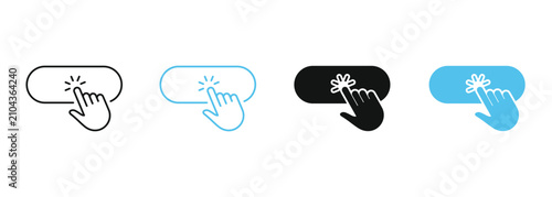 Cuadro en lienzo Hand clicking button icon set