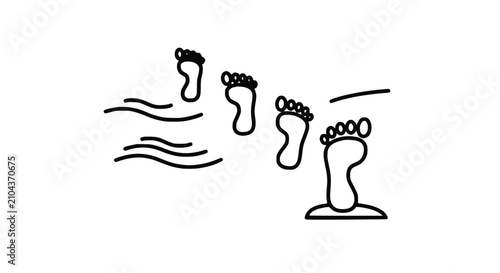 Принти на полотні Footprints Walking on Water, Concept of Faith, Journey, and Miracle