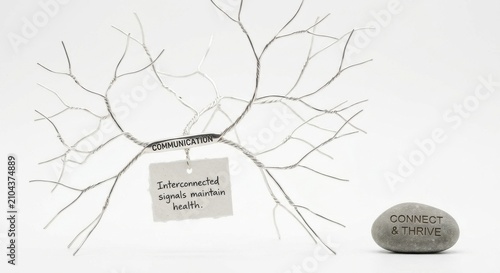Wire tree structure with communication tag displaying health message