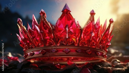 Majestic Ruby Crown - A Symbol of Royalty and Power.