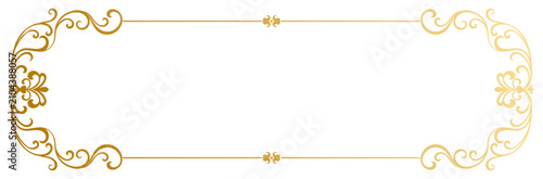 Gold frame adorned with vintage scrollwork a classic text label element.