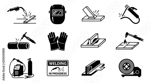 Foto Welding icons set vector illustrator editable graphics for industrial design saf