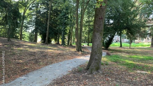 public park of villa venini in vittuone village italy