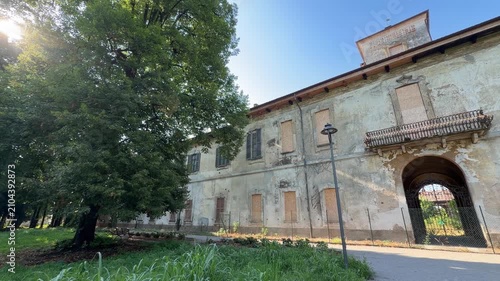 public park of villa venini in vittuone village italy