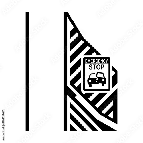 Bild auf Leinwand Emergency car stop roadside safety sign with emergency roadside breakdown