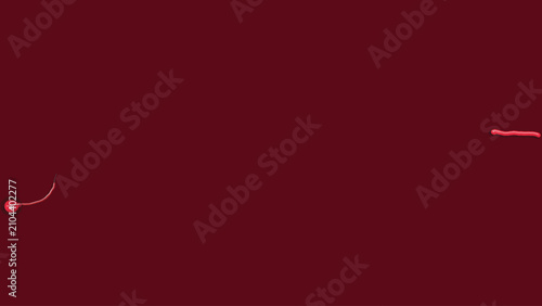 Abstract minimalist dark background featuring a deep maroon canvas with sparse glowing red microscopic elements on the edges