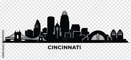 Bild auf Leinwand Cincinnati ohio city skyline silhouette vector illustration