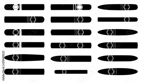 Bilde på lerret Premium Cigar Collection Vector Set with Assorted Handmade Tobacco Cigars Isolat
