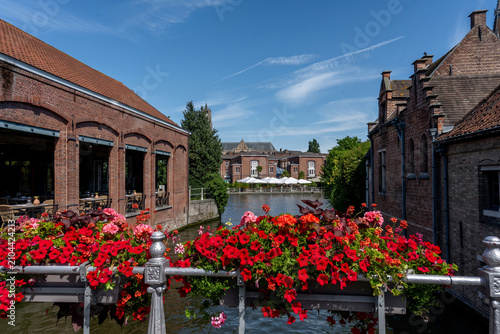 Traditional Medieval Architecture and Historic Guildhouses in Bruges Belgium