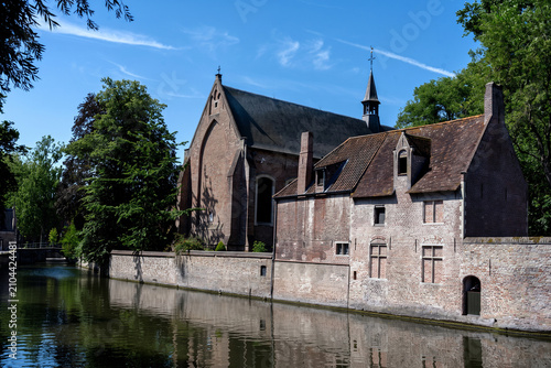 Traditional Medieval Architecture and Historic Guildhouses in Bruges Belgium