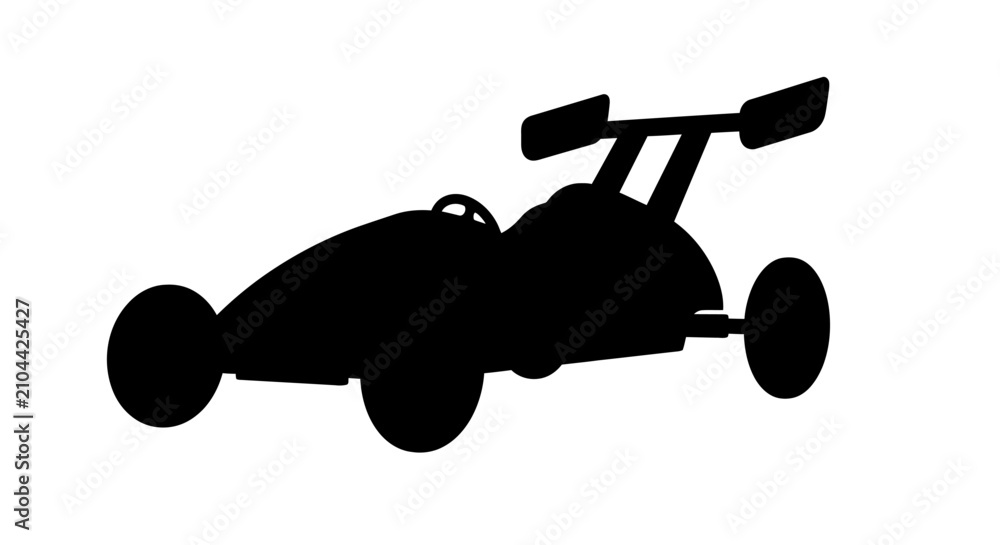 Obraz premium Formula racing car silhouette against a white background
