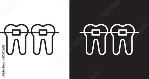 фотографія Teeth with braces icon