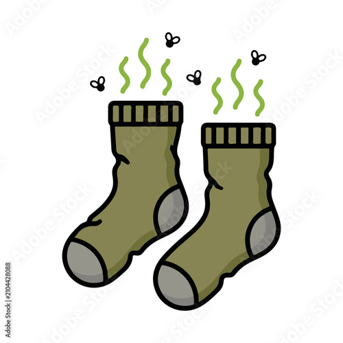 Smelly Dirty Socks Cartoon Vector Illustration