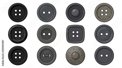 Foto Assorted sewing buttons for fashion and craft.