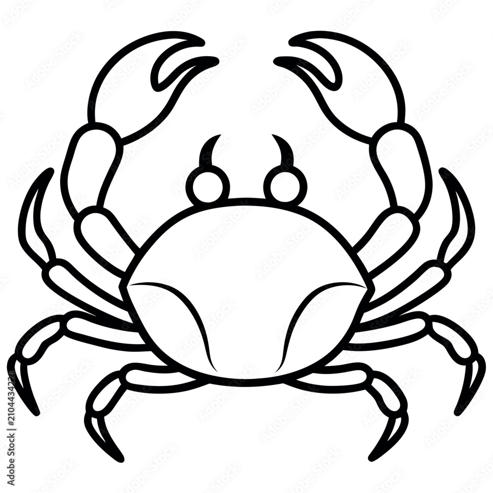 Fototapeta premium Crab vector silhouette 