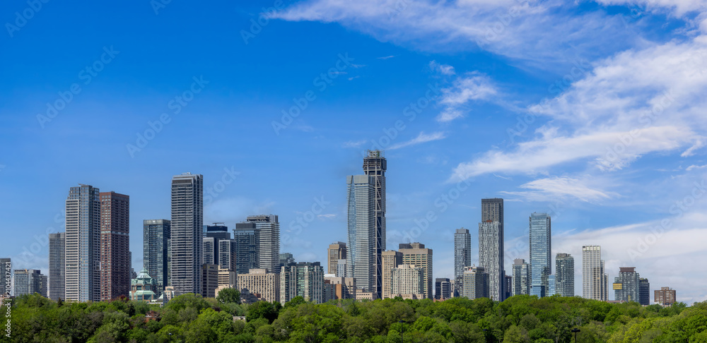 Obraz premium Toronto financial district skyline panorama with luxury condos and financial offices