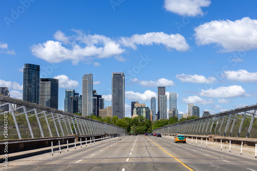 Canvas Print Toronto financial district skyline panorama with luxury condos and financial off