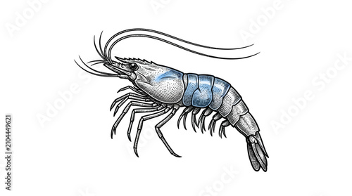 Schilderij op canvas Detailed illustration of a shrimp.