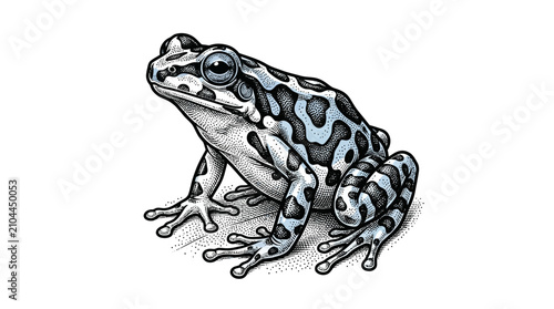 Fotografi Detailed illustration of a sitting frog.