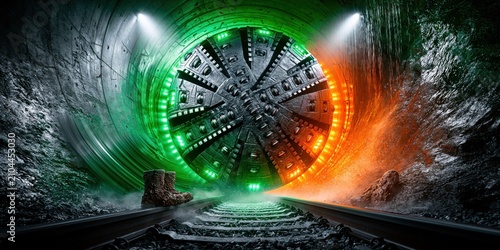 Powerful tunnel machine carves a path through the earth