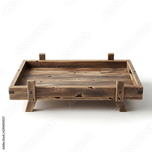 Wooden raised garden bed with soil