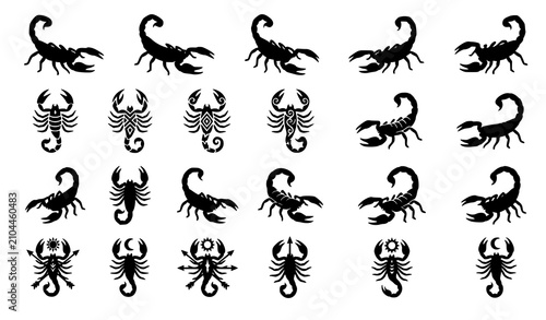 Canvastavla Scorpion Silhouette Vector Bundle Arachnid Icon Collection