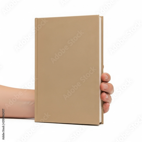 Person holding a plain brown cardboard box isolated on transparent background