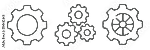Foto Settings gear options system configuration line icon set