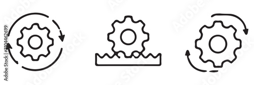 Photography Settings gear options system configuration line icon set