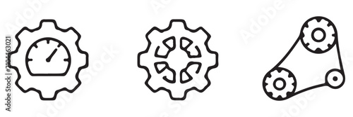 Фотография Settings gear options system configuration line icon set