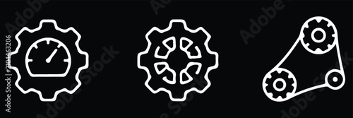 Фотография Settings gear options system configuration line icon set