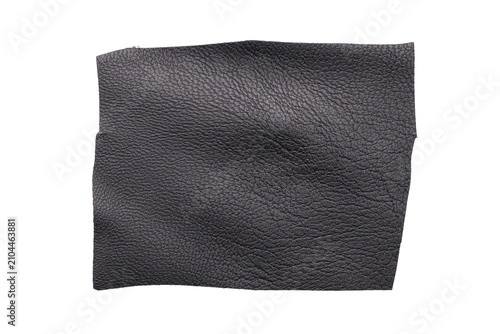 a piece of black leather on a white background