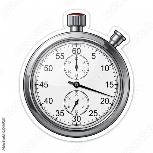 Classic analog stopwatch measuring time illustration with stopwatch measuring countdown