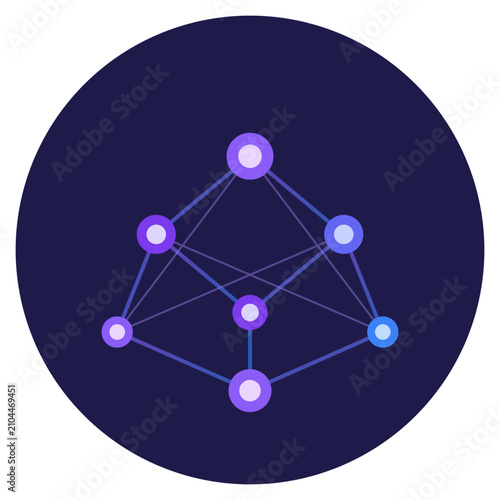 A minimalist vector graphic illustration of a network connection symbol