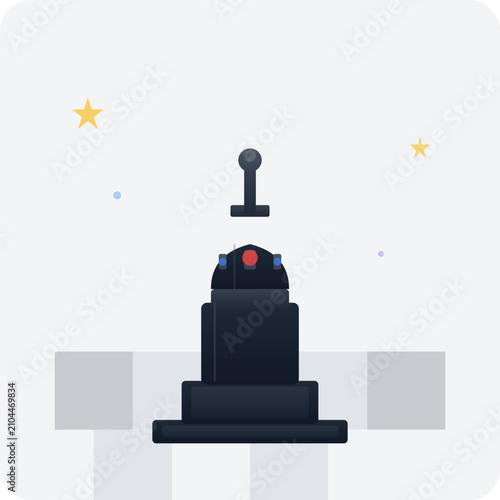Quadro su tela Sci-Fi Alien Robot Avatar Illustration with Cosmic Background