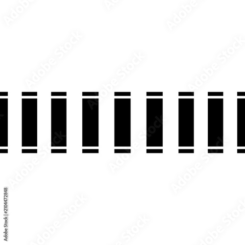Принти на полотні Black and white parallel vertical stripes pattern with thin dividing lines